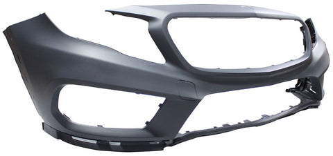 Mercedes GLA Hatchback 2014-2017 Front Bumper No Sensor Holes No Wash Jet Holes (With Template To Drill Holes) AMG Line & AMG Models - Primed 