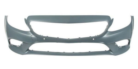 Mercedes C-Class Saloon 2018-2022 Front Bumper With Sensor Holes No Camera Hole (SE & Sport Models) Primed 
