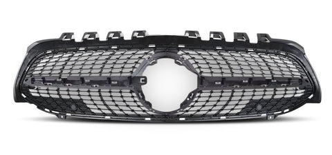 Mercedes A-Class 5 Door Hatchback 2018-2023 Front Grille No Camera Hole Black (Not AMG and AMG Line Models)