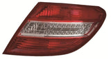 Mercedes C-Class Saloon 2007-2011 Rear Lamp Red & Clear (LED Type) Driver Side R
