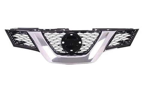 Nissan X-Trail Estate 2014-2017 Front Grille With Chrome Strips Black 