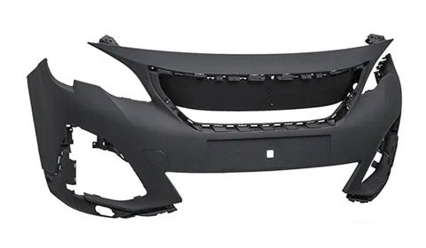 Peugeot 3008 Hatchback 2017-2021 Front Bumper No Sensor Holes No Adaptive Cruise No Camera Hole (Models With Halogen Headlamp Models) Primed