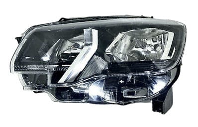 Peugeot Partner Van 2018-2024 Headlamp Halogen H7 H1 Type With Halogen Daytime Running Lamp Passenger Side L