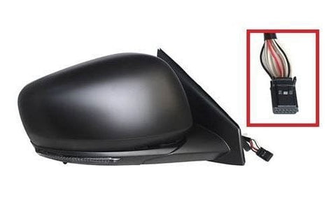 Renault Kadjar Hatchback 2015-2019 Door Mirror Electric Heated Power Fold With Blind Spot Assist Primed Cover Driver Side R