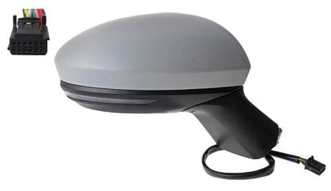 Renault Clio 5 Door Hatchback 2023- Door Mirror Electric Heated Power Fold With Blind Spot Primed Cover Driver Side R