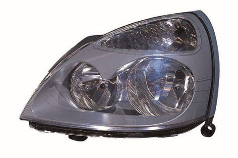 Renault Clio 5 Door Hatchback 2001-2005 Headlamp Halogen Grey Passenger Side L