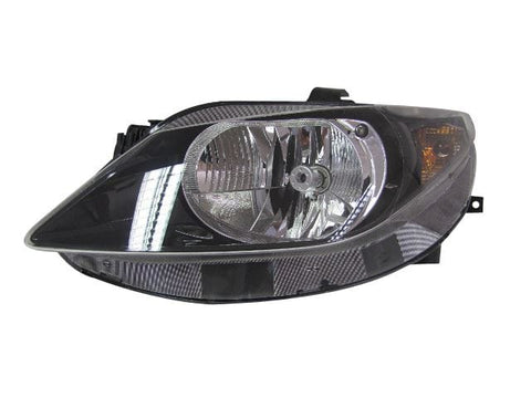 Seat Ibiza Estate 2010-2012 Headlamp Halogen H4 Type Single Reflector Black Passenger Side L