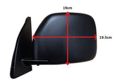 Toyota Hi-Ace Van 1996-2006 Door Mirror Manual Type With Black Cover (Square Type) Passenger Side L