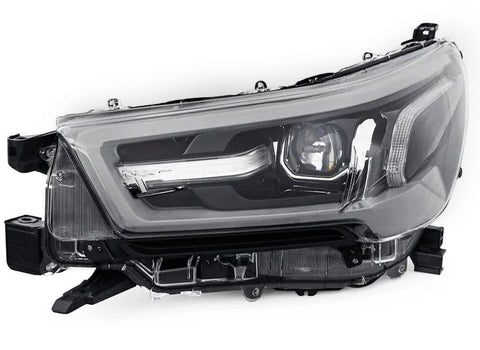 Toyota Hilux Pickup 2020-2024 Headlamp LED Type With LED Daytime Running Lamp With Grey Surround (Fits Invincible-X Models) Black Inner Passenger Side L