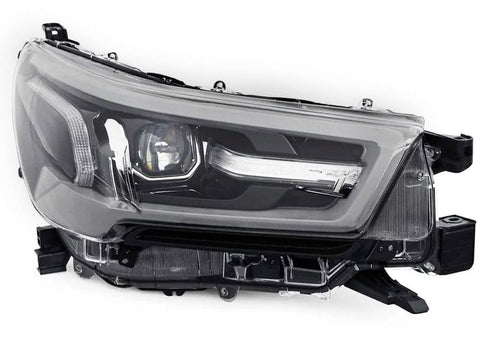 Toyota Hilux Pickup 2020-2024 Headlamp LED Type With LED Daytime Running Lamp With Grey Surround (Fits Invincible-X Models) Black Inner Driver Side R
