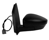 Volkswagen Polo 5 Door Hatchback 2009-2014 Door Mirror Electric Heated Manual Fold 6 Pin Square Connector - Black Cover Passenger Side L