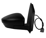 Volkswagen Polo 5 Door Hatchback 2009-2014 Door Mirror Electric Heated Manual Fold 6 Pin Square Connector - Black Cover Driver Side R