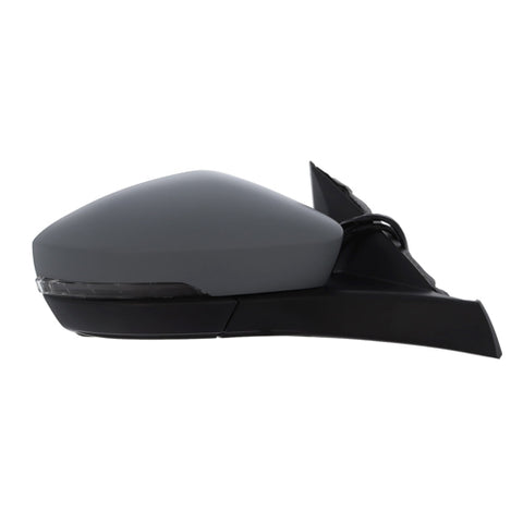 Volkswagen T-Roc Hatchback 2017-2022 Door Mirror Electric Heated Power Fold 16 Hole 13 Pin Connector With Foot Lamp - Primed Cover Driver Side R