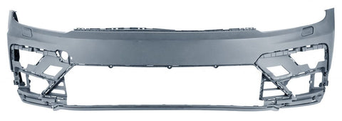 Volkswagen Tiguan Estate 2016-2020 Front Bumper No Sensor Holes With Wash Jet Holes With Park Assist Holes (Fits R-Line Models Only) Primed