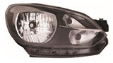 Volkswagen Up! 3 Door Hatchback 2011-2016 Headlamp Halogen H4 With Black Inner With Black Trim Driver Side R