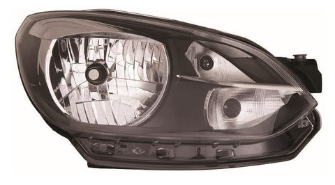 Volkswagen Up! 3 Door Hatchback 2011-2016 Headlamp Halogen H4 With Black Inner With Black Trim Driver Side R