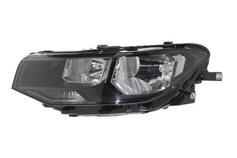 Volkswagen T-Cross Hatchback 2019-2024 Headlamp Halogen Type Black & Chrome Passenger Side L