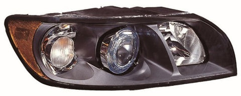 Volvo S40 Saloon 2004-2007 Headlamp Halogen Type Black Inner With Amber Indiciator Driver Side R