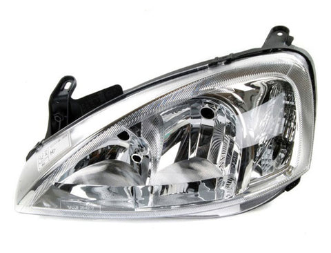 Vauxhall Corsa C 3 Door Hatchback 2003-2006 Headlamp Halogen Single Projector Chrome Type (Only fits 2003-2006) Passenger Side L
