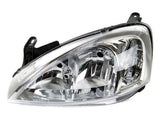 Vauxhall Corsa C 3 Door Hatchback 2001-2003 Headlamp Chrome Type With Clear Lens Over Indicator Passenger Side L
