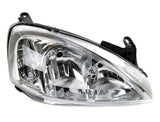 Vauxhall Corsa C 5 Door Hatchback 2003-2006 Headlamp Halogen Single Projector Chrome Type (Only fits 2003-2006) Driver Side R