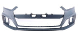 Audi A5 Cabriolet 2017-2020 Front Bumper No Wash Jet Holes With Sensor Holes (S-Line Models) - Primed