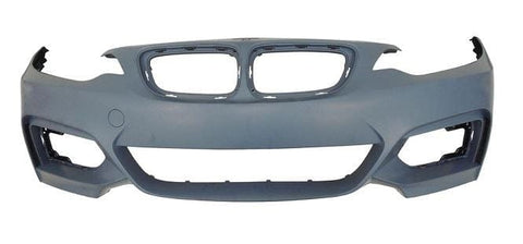 BMW 2 Series Coupe 2017-2022 Front Bumper With Wash Jet Template No Sensor Holes With Sensor Template Primed