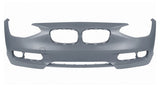 BMW 1 Series 3 Door Hatchback 2012-2015 Front Bumper No Wash Jet Holes or Sensor Holes - Primed (Standard Models)