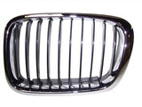 BMW 3 Series 3 Door Hatchback 2001-2004 Front Grille Black Slats Chrome Surround Passenger Side L