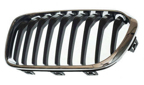 BMW 1 Series 3 Door Hatchback 2015-2019 Front Grille Black Slats Chrome Surround Sport Models Passenger Side L