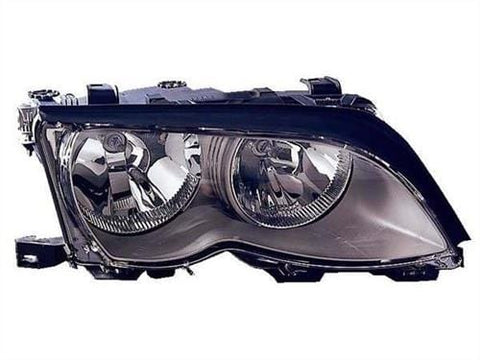 BMW 3 Series 4 Door Saloon 2001-2005 Headlamp Halogen Type Black Driver Side R