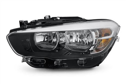 BMW 1 Series 3 Door Hatchback 2015-2019 Headlamp Halogen With LED Daytime Running Lamp Black Passenger Side L