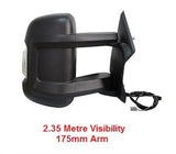 Fiat Ducato Van 2006-2014 Door Mirror Electric Heated Type With Black Cover - No Temp Sensor (Long 175mm Arm Length) Driver Side R