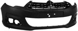 Citroen C4 5 Door Hatchback 2011- Front Bumper No Wash Jet or Sensor Holes - Primed