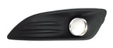Ford Fiesta 5 Door Hatchback 2013-2017 Front Bumper Grille Outer Section - With Lamp Holes & Chrome Trim - Matt Black (Standard Models) Passenger Side L