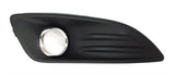 Ford Fiesta 5 Door Hatchback 2013-2017 Front Bumper Grille Outer Section - With Lamp Holes & Chrome Trim - Matt Black (Standard Models) Driver Side R