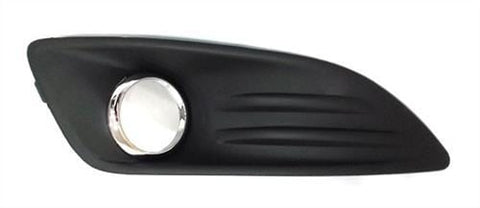 Ford Fiesta 5 Door Hatchback 2013-2017 Front Bumper Grille Outer Section - With Lamp Holes & Chrome Trim - Matt Black (Standard Models) Driver Side R