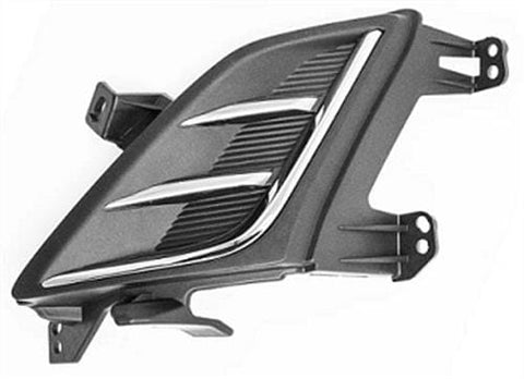 Ford Focus Estate 2018-2022 Front Bumper Grille No Lamp Hole Outer Section - Black & Chrome Passenger Side L