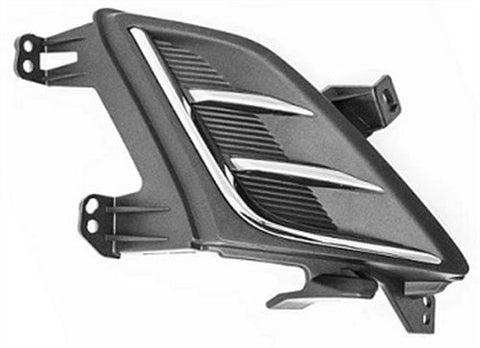Ford Focus Estate 2018-2022 Front Bumper Grille No Lamp Hole Outer Section - Black & Chrome Driver Side R