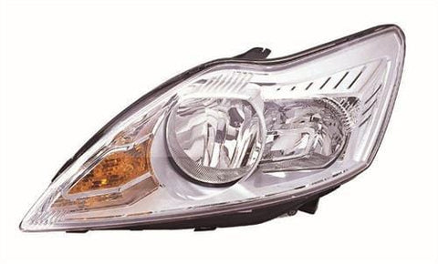 Ford Focus Saloon 2008-2011 Headlamp Halogen Chrome Type (No Advanced Lighting) Passenger Side L