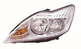 Ford Focus 3 Door Hatchback 2008-2011 Headlamp Halogen Chrome Type (No Advanced Lighting) Passenger Side L