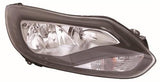 Ford Focus 5 Door Hatchback 2011-2014 Headlamp Halogen Black Type Driver Side R