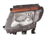 Ford Ranger Pickup 2012-2016 Headlamp With Amber Indicator Black Passenger Side L