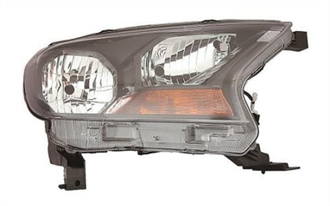 Ford Ranger Pickup 2016-2019 Headlamp Halogen Type With No Projector Lamp With Amber Indicator Black Driver Side R
