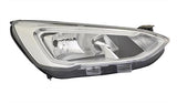 Ford Focus 5 Door Hatchback 2018-2022- Headlamp Halogen Type With LED Daytime Running Lamp - Chrome Driver Side R