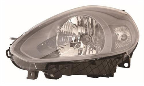 Fiat Punto Evo 3 Door Hatchback 2010-2012 Headlamp Grey Type With Grey Bezel Passenger Side L