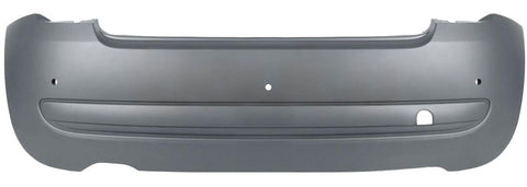 Fiat 500 Hatchback 2008-2015 Rear Bumper With 3 Sensor Holes - Primed (Not S/Abarth Models) 