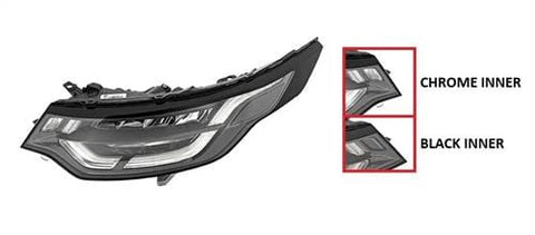 Land Rover Discovery Estate 2017- Headlamp LED Type With Adaptive Lighting Chrome Inner Section Passenger Side L