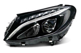Mercedes C-Class Saloon 2014-2018 Headlamp LED Type No Cornering Lamp With LED Daytime Running Lamp Passenger Side L