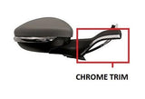 Peugeot 208 3 Door Hatchback 2015-2018 Door Mirror Electric Heated Power Fold Type With Primed Cover (With Chrome Trim Type) Driver Side R